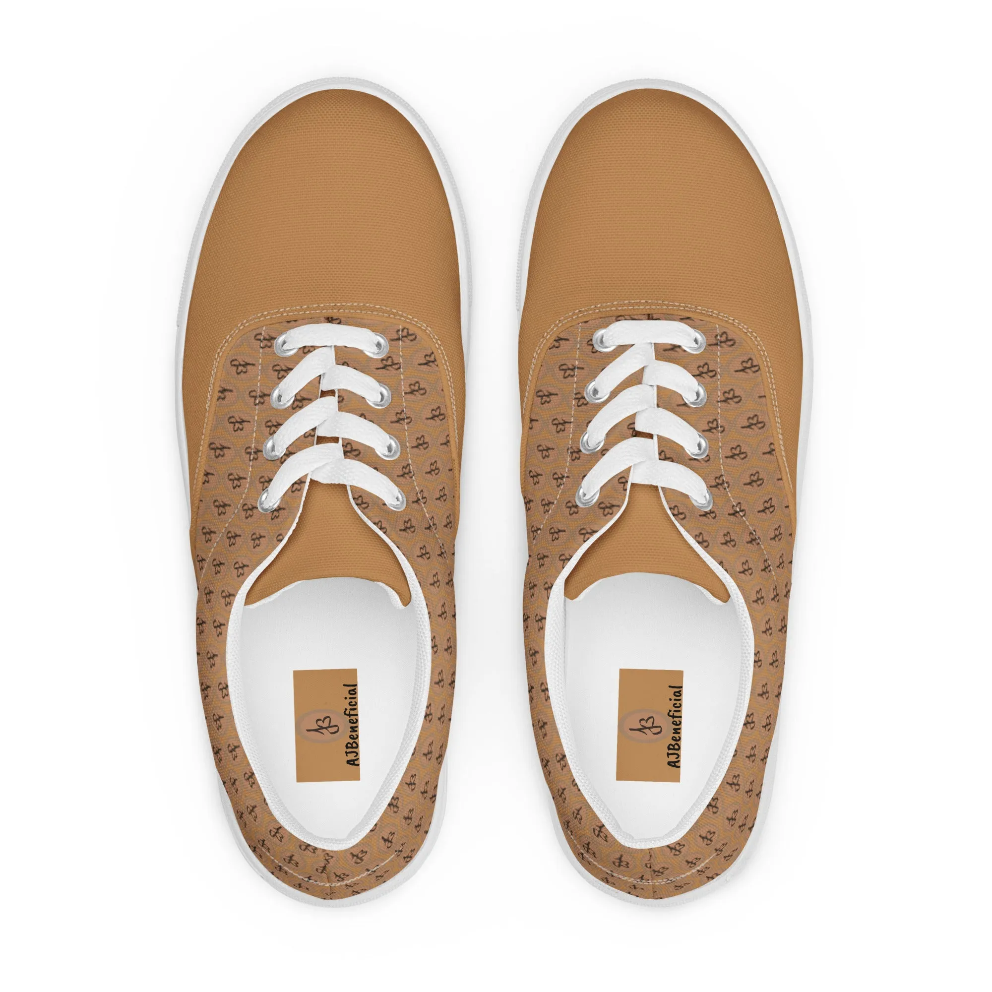 AJBeneficial Men’s lace-up canvas shoes on Tan