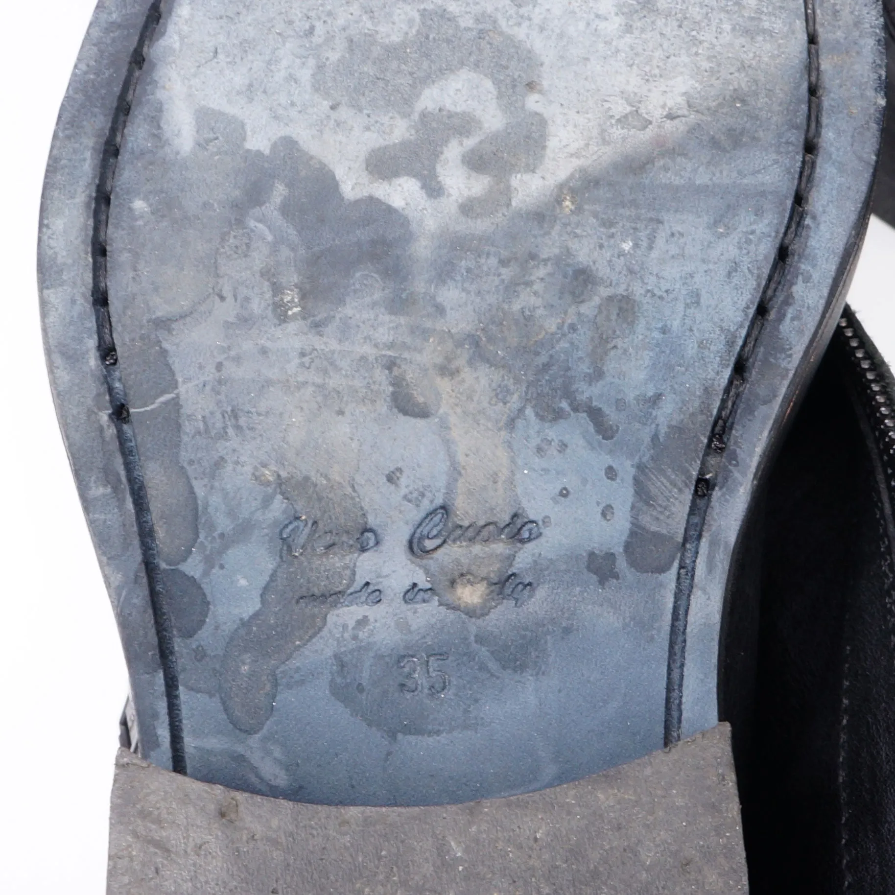 Ann Demeulemeester Black Grained Leather Boots
