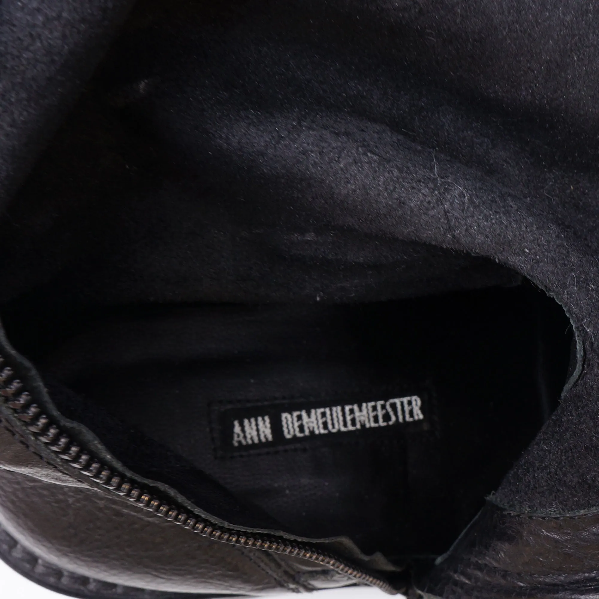 Ann Demeulemeester Black Grained Leather Boots