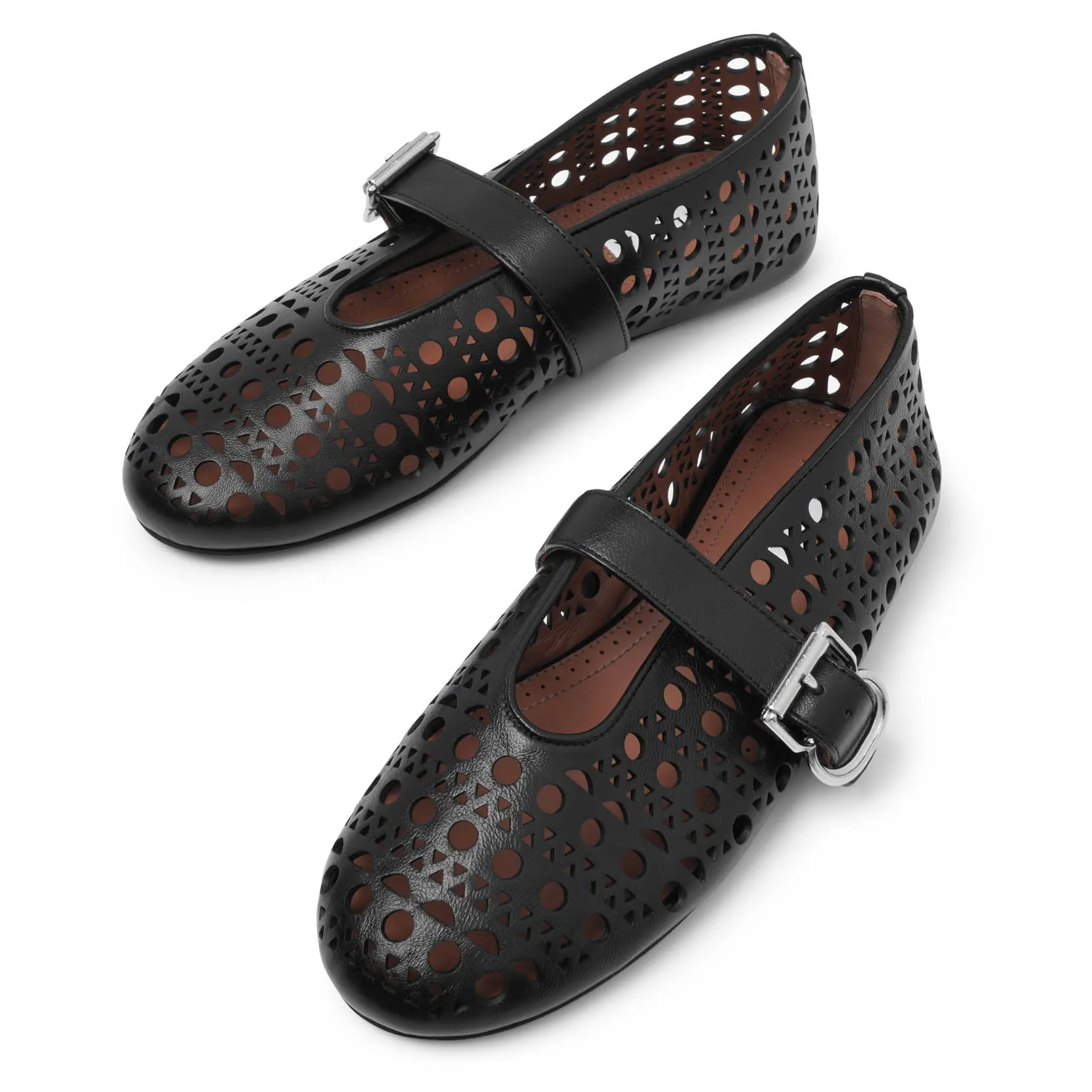 Ballerina black leather ballet flats