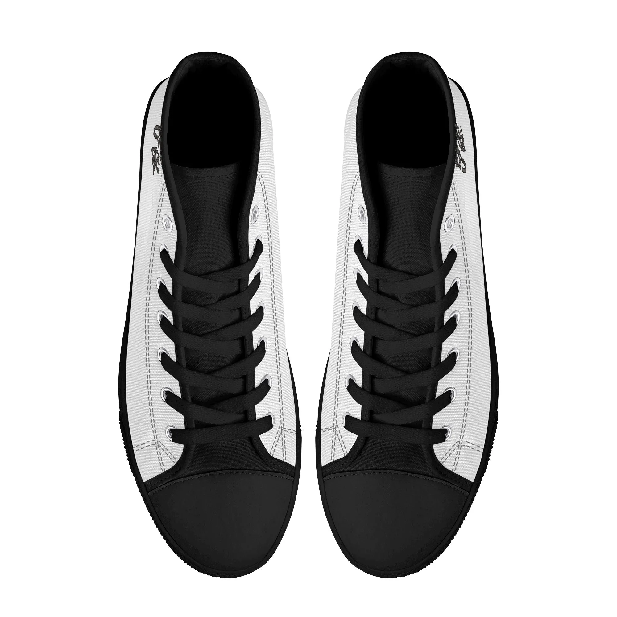 Bee Who U Be Mens Printed   Embroidered High Top Canvas Shoes