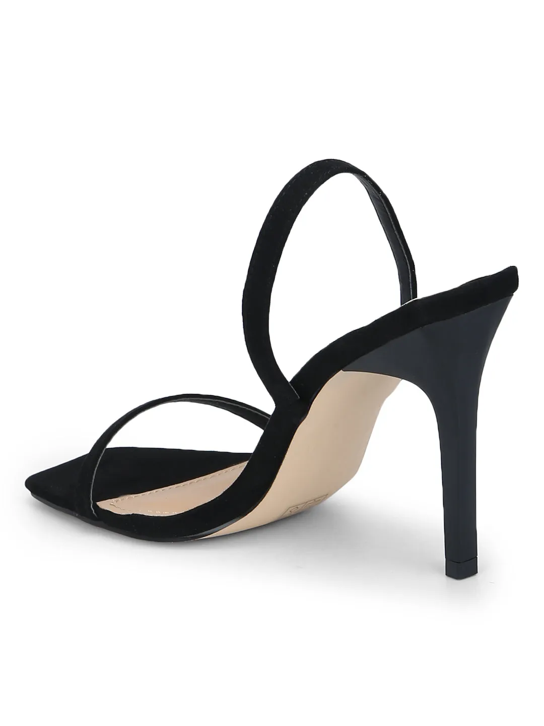 Black Micro Strappy Stilettos