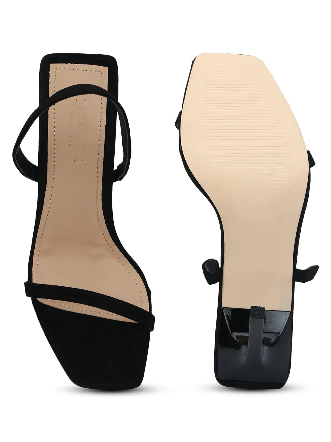 Black Micro Strappy Stilettos