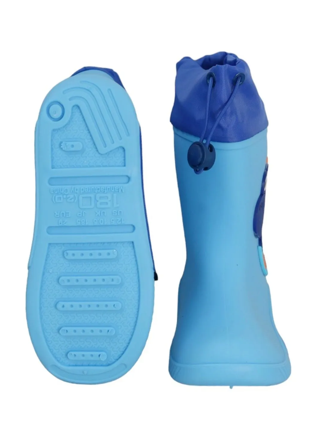 Blue Frog Themed Rain Boots For Boys