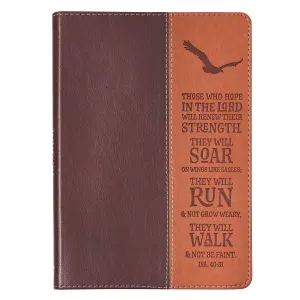 Christian Art Gifts Classic Journal Wings Like Eagles Isaiah 40:31 Bible Verse, Inspirational Scripture Notebook, Ribbon Marker, Two Tone Brown Faux Leather Flexcover, 336 Ruled Pages Imitation Leather  September 25, 2018