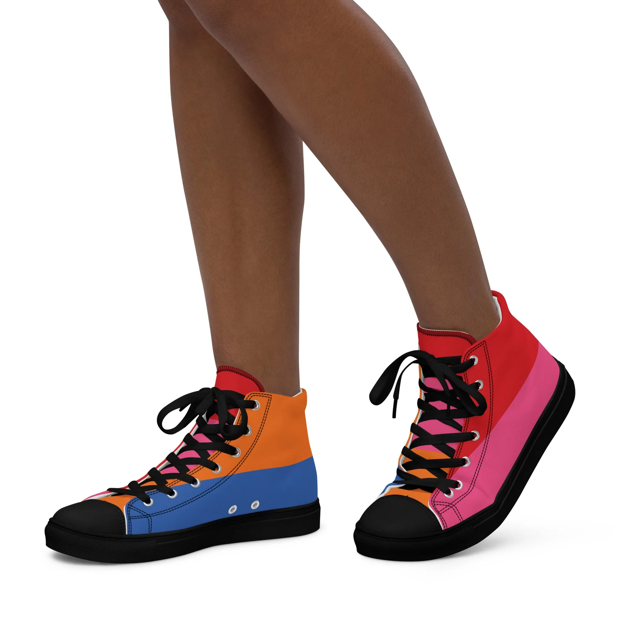 COLORFUL Women's High Top Canvas Shoes (80's Flow)