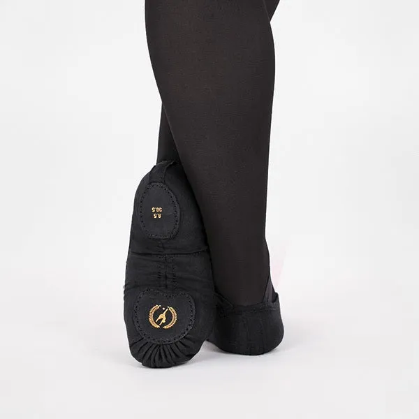 Eurotard A1004C Child Black Assemblé Split Sole Canvas Ballet Shoes