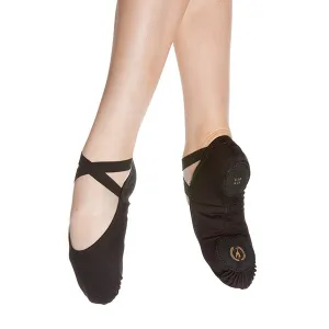 Eurotard A1004C Child Black Assemblé Split Sole Canvas Ballet Shoes