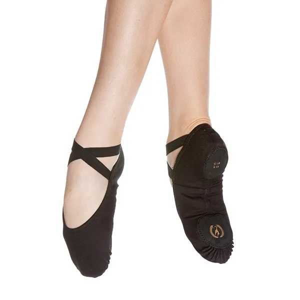 Eurotard A1004C Child Black Assemblé Split Sole Canvas Ballet Shoes