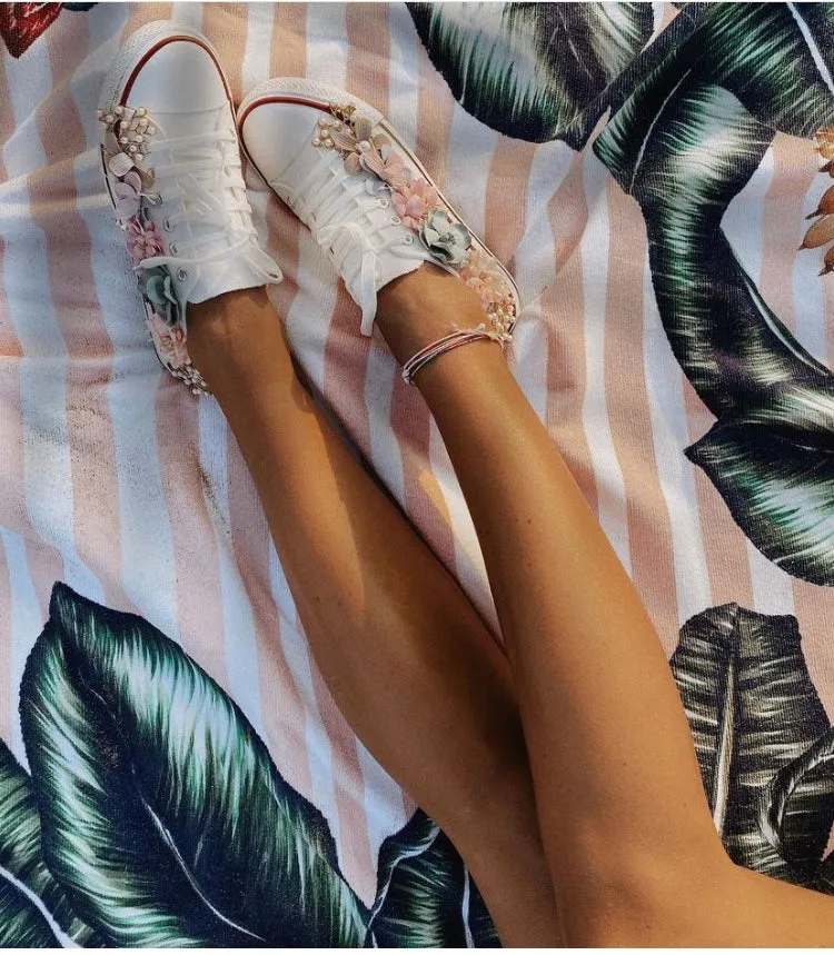 Floral Sneakers Wedges Canvas Shoes