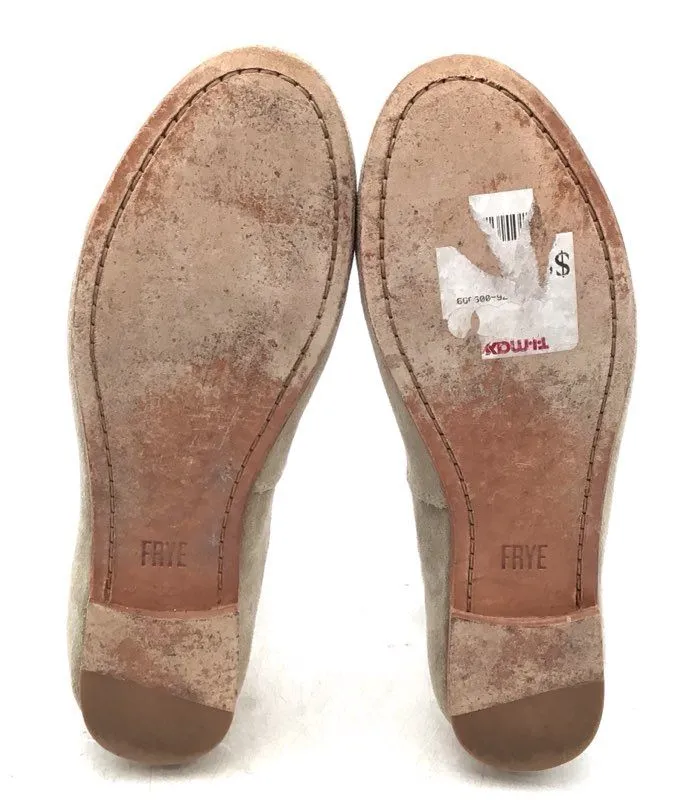 Frye Women's 3472131 Beige Ankle Strap Ballet Flats - Size 8B