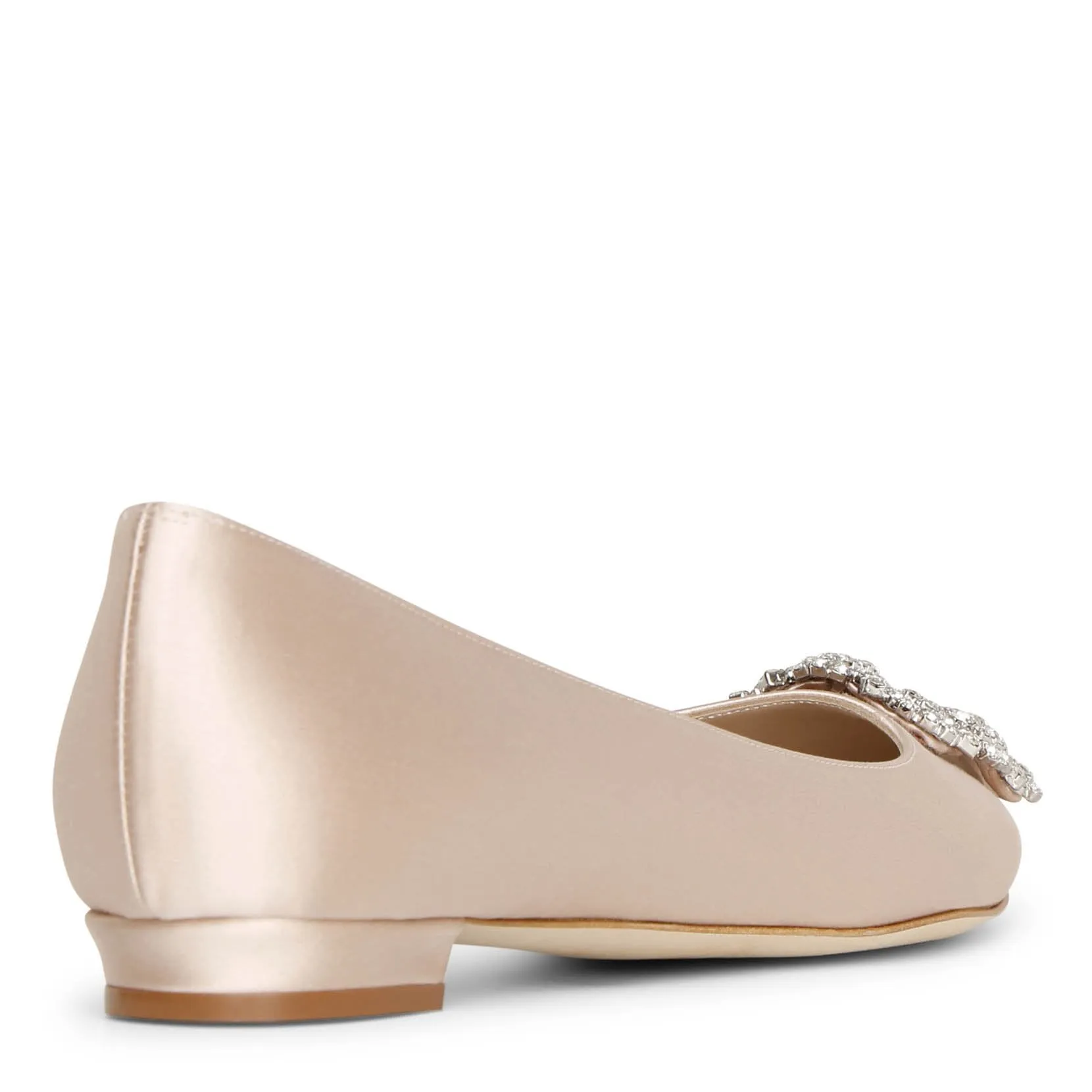 Hangisi flat nude satin ballerinas