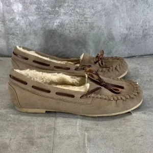 INDIGO RD. Women's Tan Faux-Fur Moccasin Round-Toe Slippers SZ 5.5