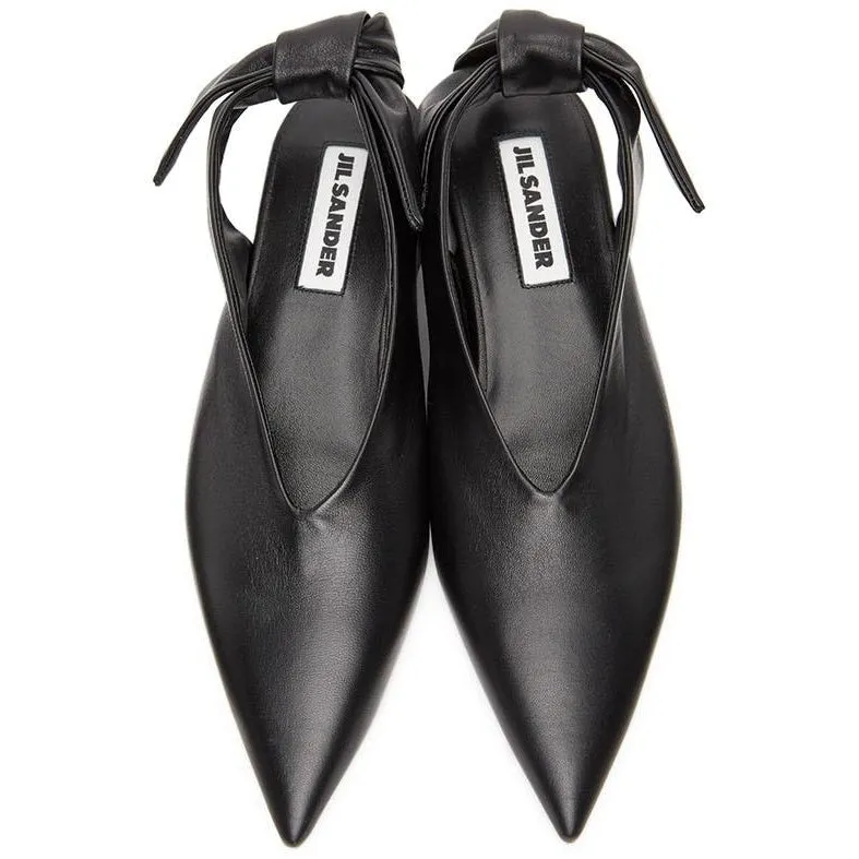 Jil Sander Black Knot Ballerina Flats