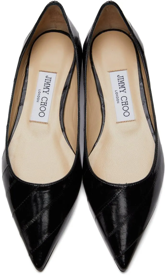 Jimmy Choo Black Love Ballerina Flats