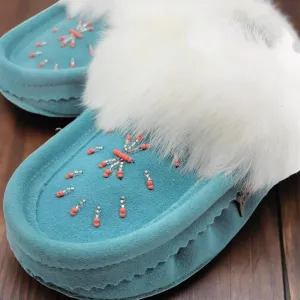 Ladies Moccasins - Size 11 Laurentian Chief Moccasins Turquoise