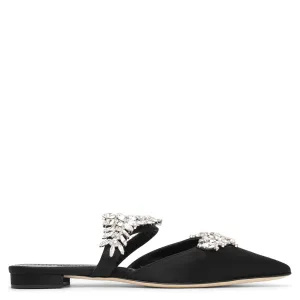 Lurum black satin flats