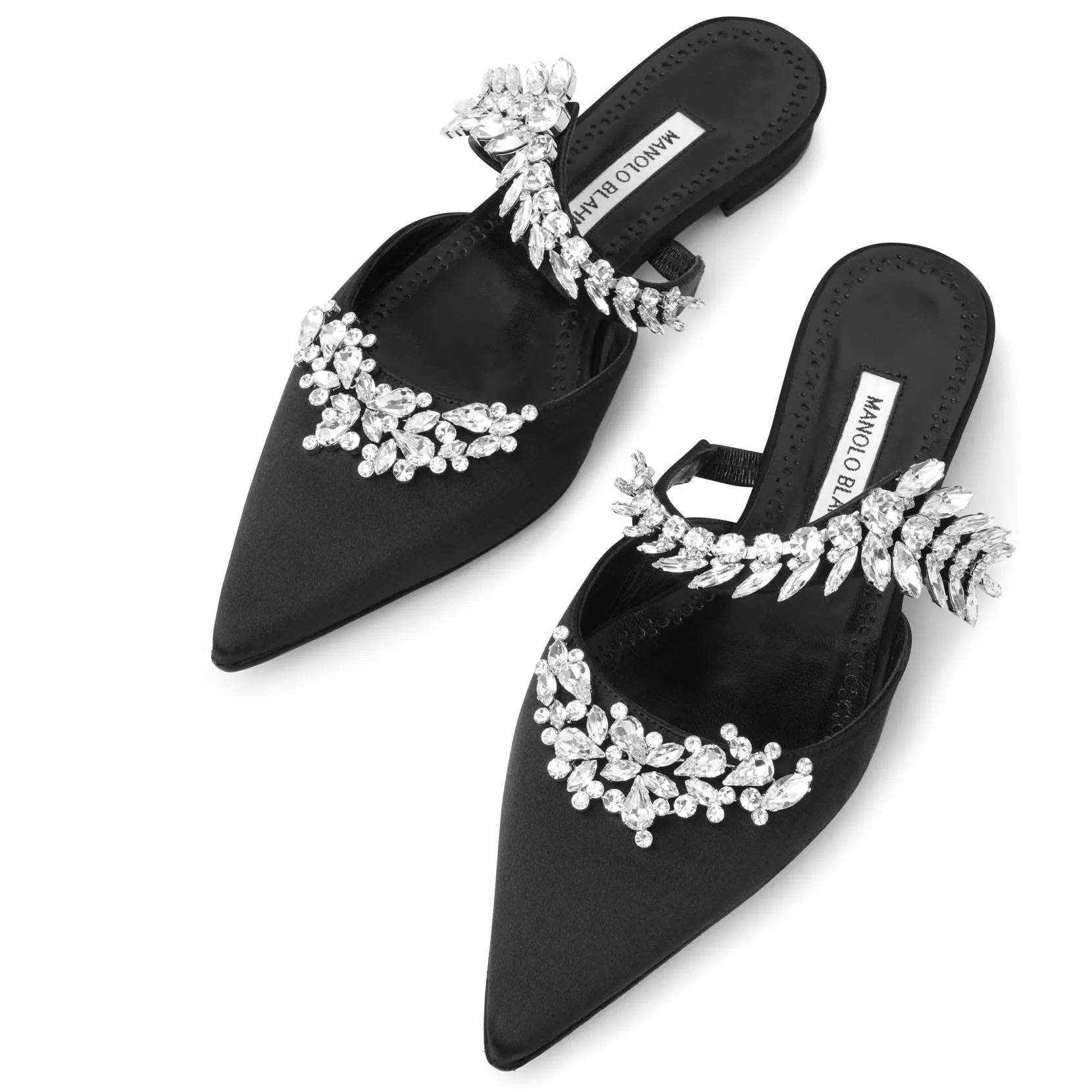 Lurum black satin flats