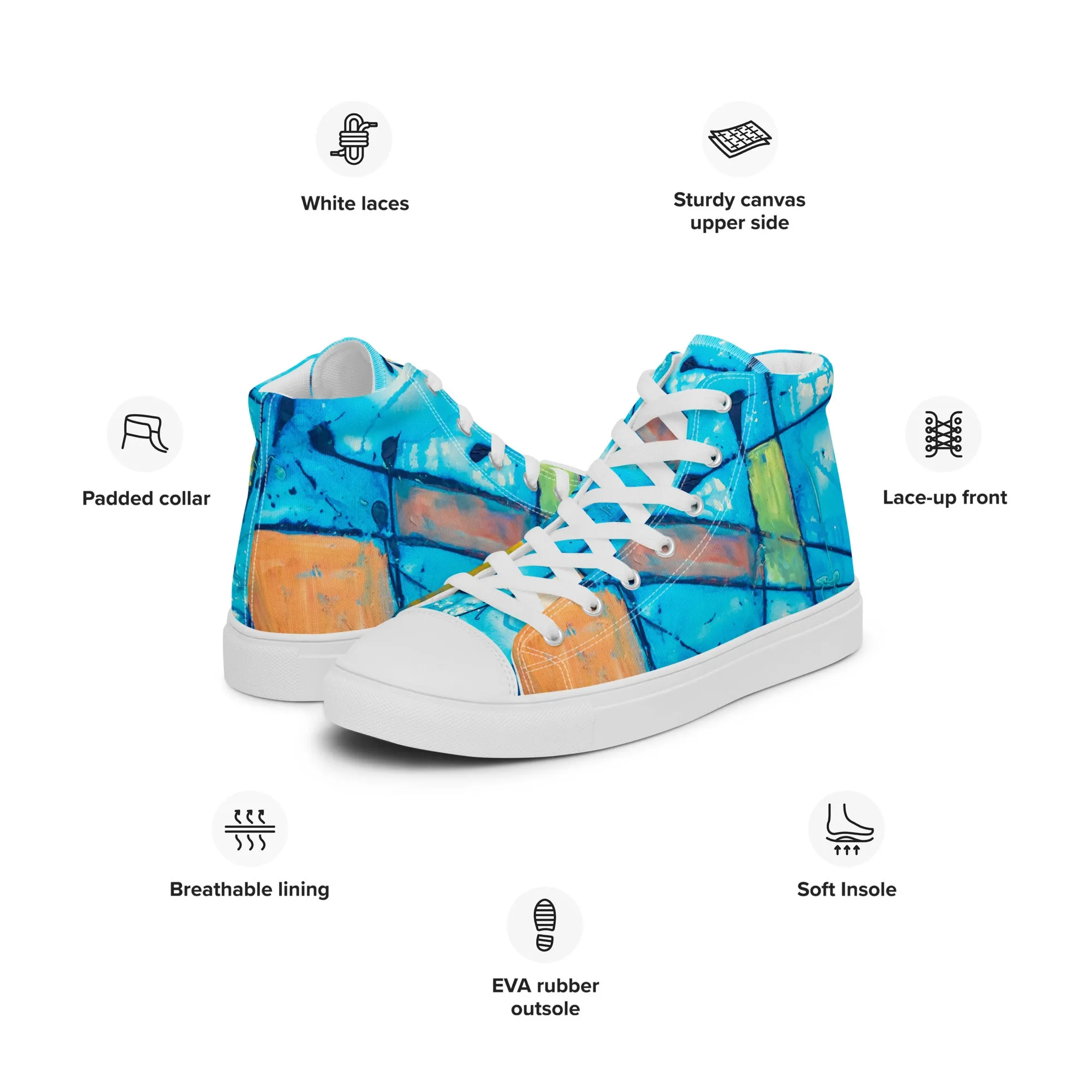 Men’s high top canvas shoes- Blue