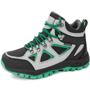 R CORD Kids Water Resistant Hiking Boots, Girls Anti Collision Anti-Skid Athletic Outdoor Ankle Adventure Trekking Boots Green 13 Little kid