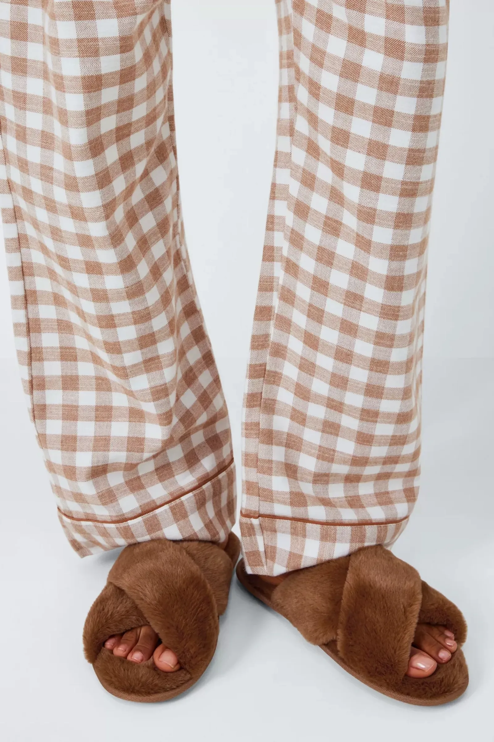Recycled Faux Fur Cross Strap Slider Slippers