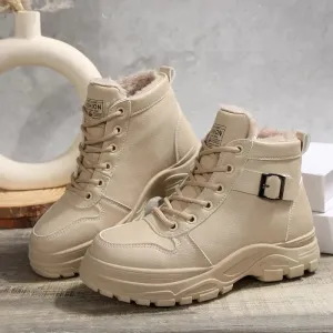 Sport Boots Winter Womens Short Plush Ankle Boots Lightweight Sneaker