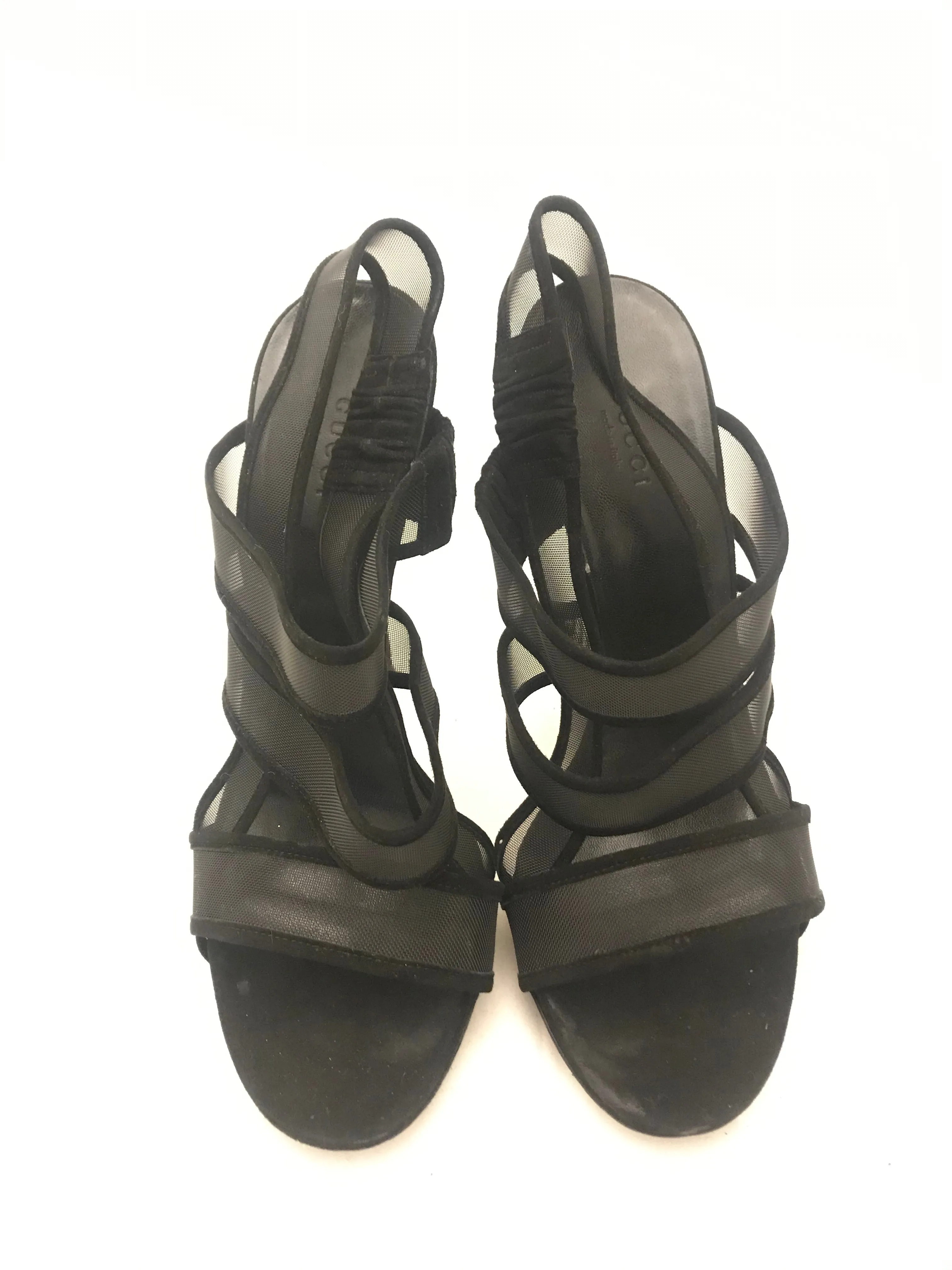 Suede and Mesh Heels
