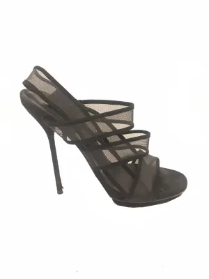 Suede and Mesh Heels