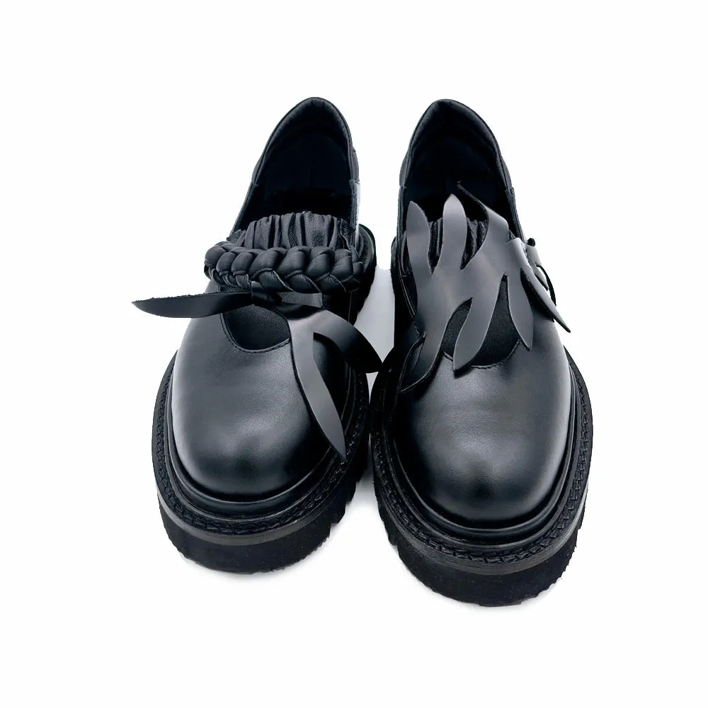 The Kindness black leather chunky loafers