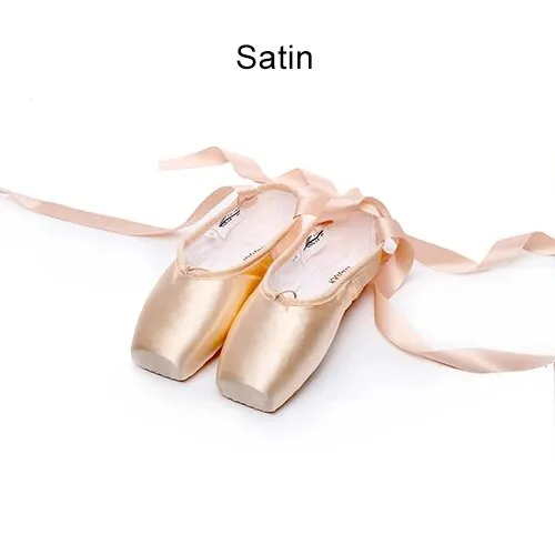 TIEJIAN Professional Ballet Pointe Shoes Canvas Satin Pink Black Red Ballerina Shoes For Dancing Performance With Ballet Toe Pad