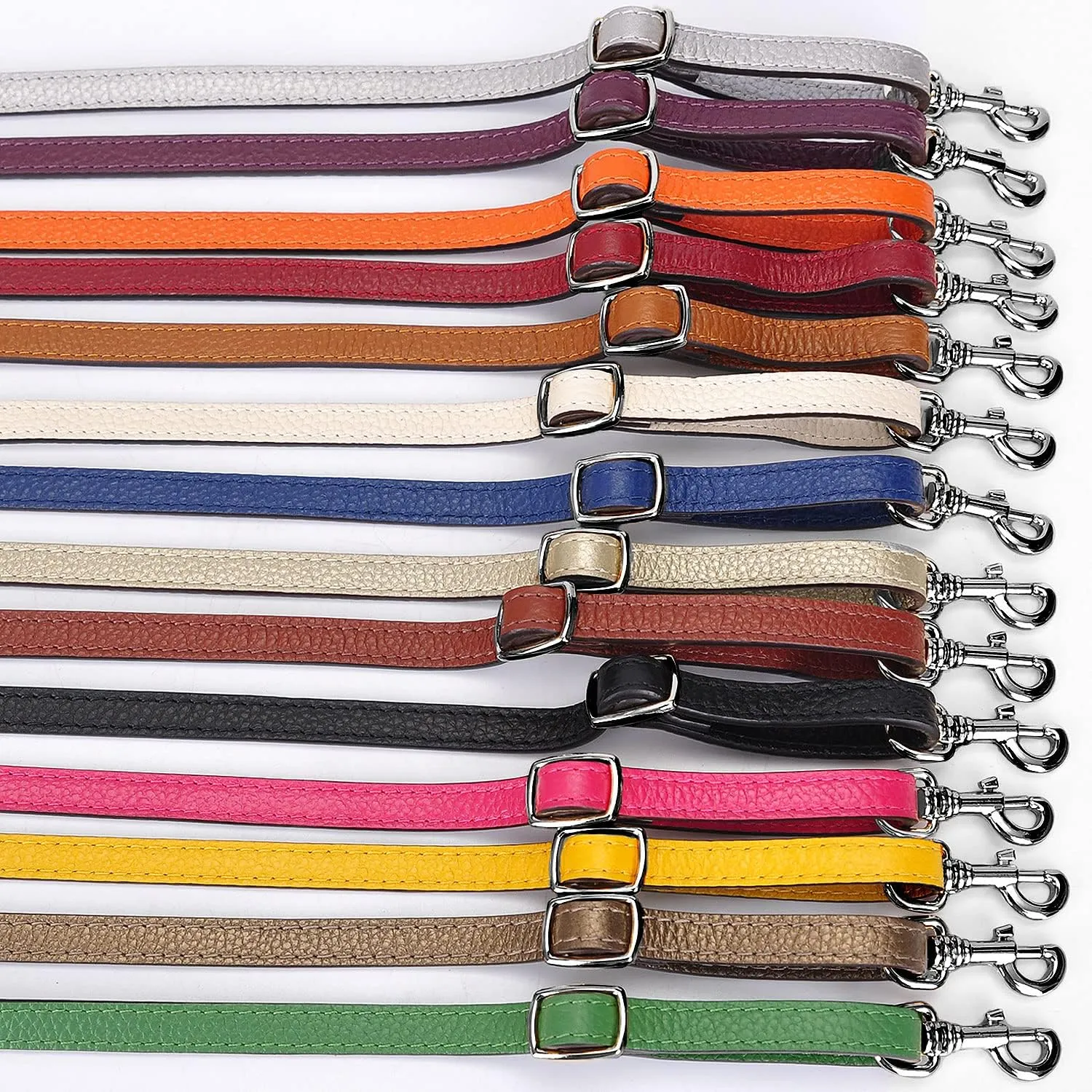 VanEnjoy Adjustable Genuine Leather Crossbody Straps Replacement - Width 1/2, Length 25-51