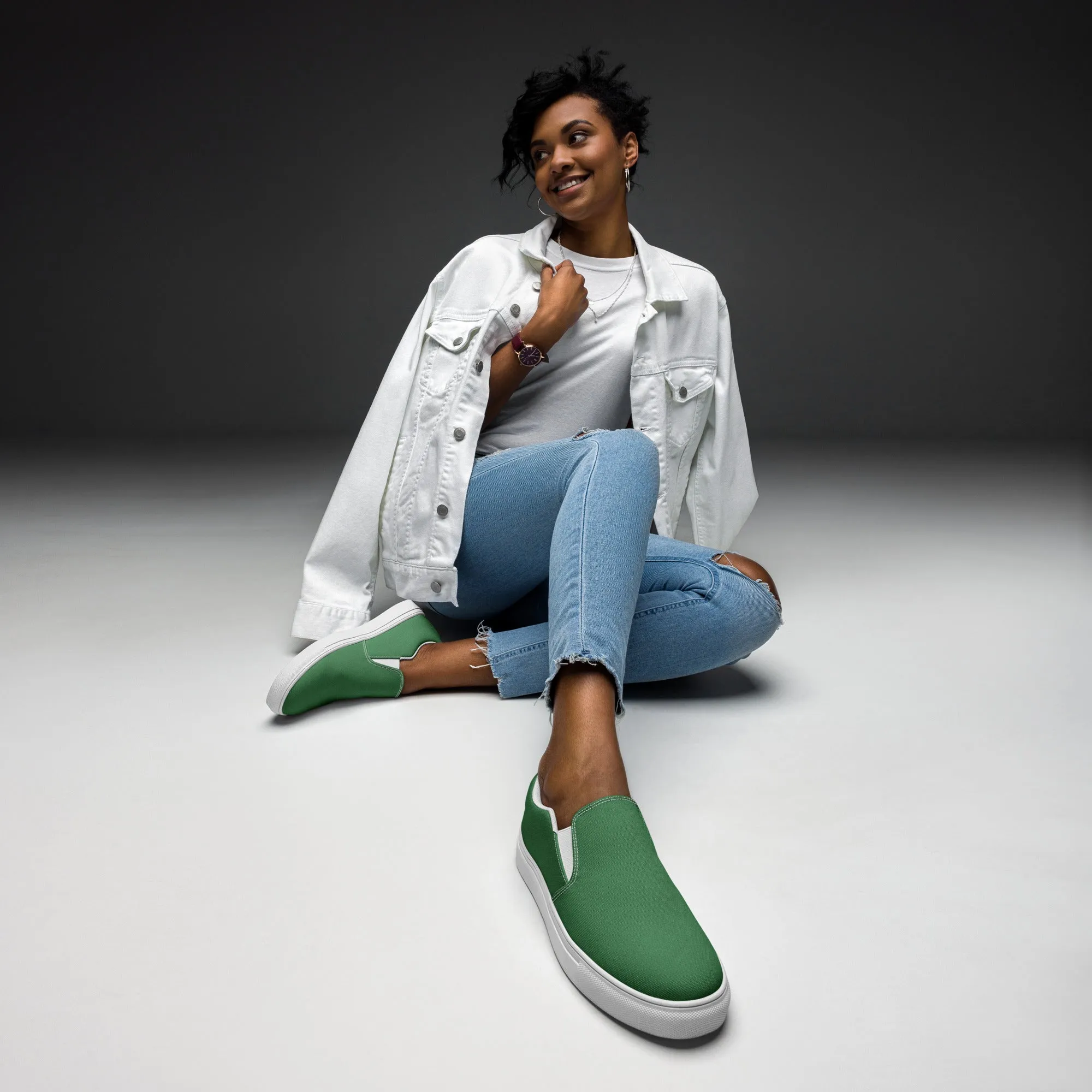Whirlpool Green Women’s slip-on canvas shoes