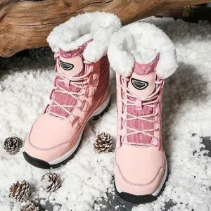 Women Anti-slip Fur Warm Waterproof Snow Boots Mid Calf