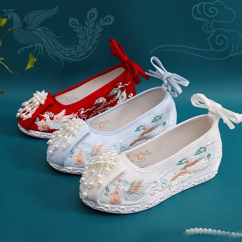 Women's Bride Old Embroidered Beaded For Canvas Shoes