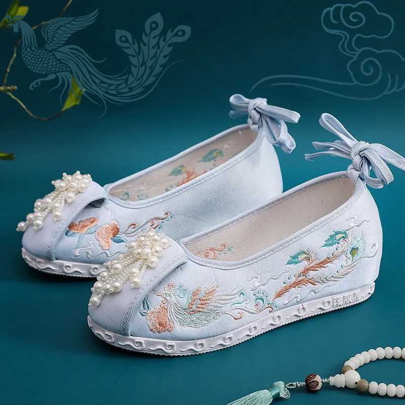 Women's Bride Old Embroidered Beaded For Canvas Shoes