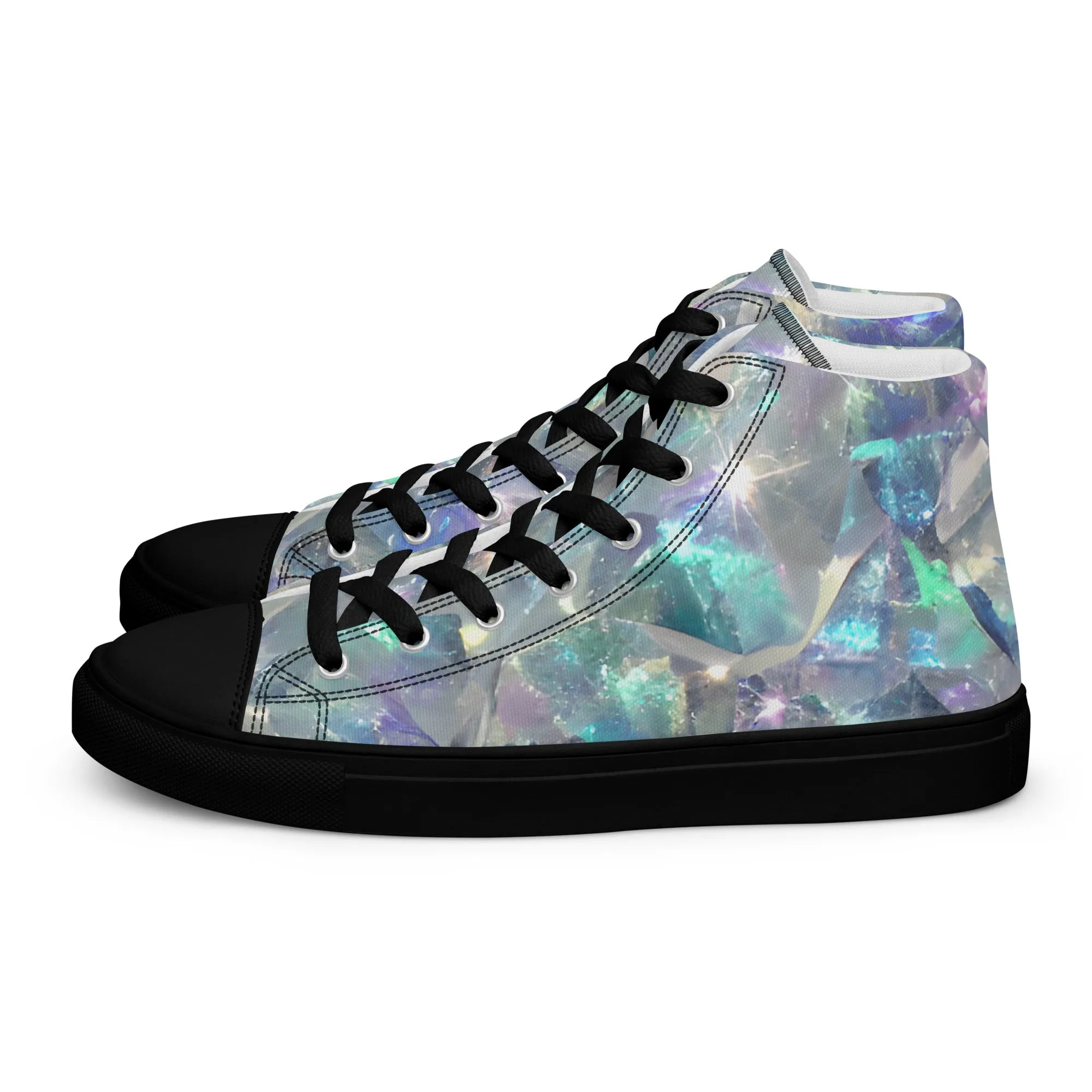 Women’s Crystal Print high top canvas shoes, Women's High Top Sneakers