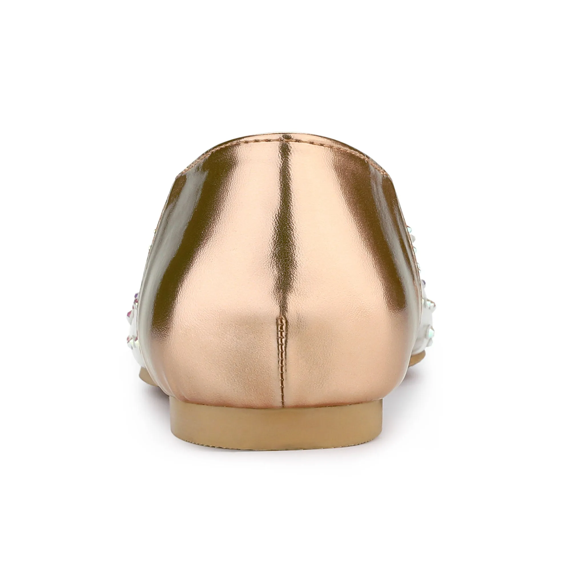 Women's Pointed Toe Clear Rhinestone Ballet Flats
