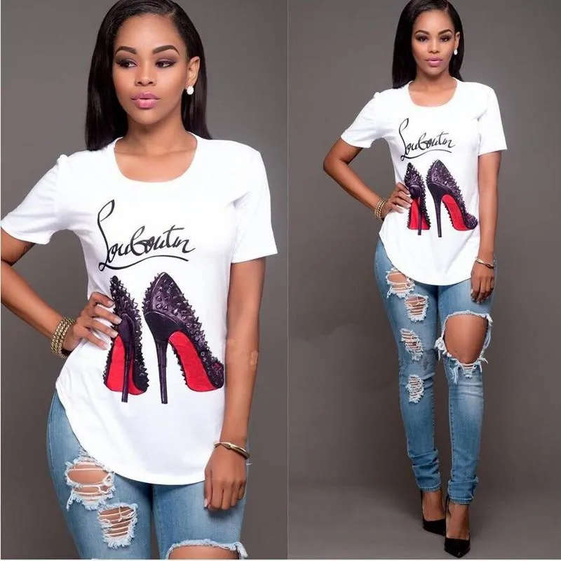 Women's Pure Cotton Casual Fashion Heels T-shirts